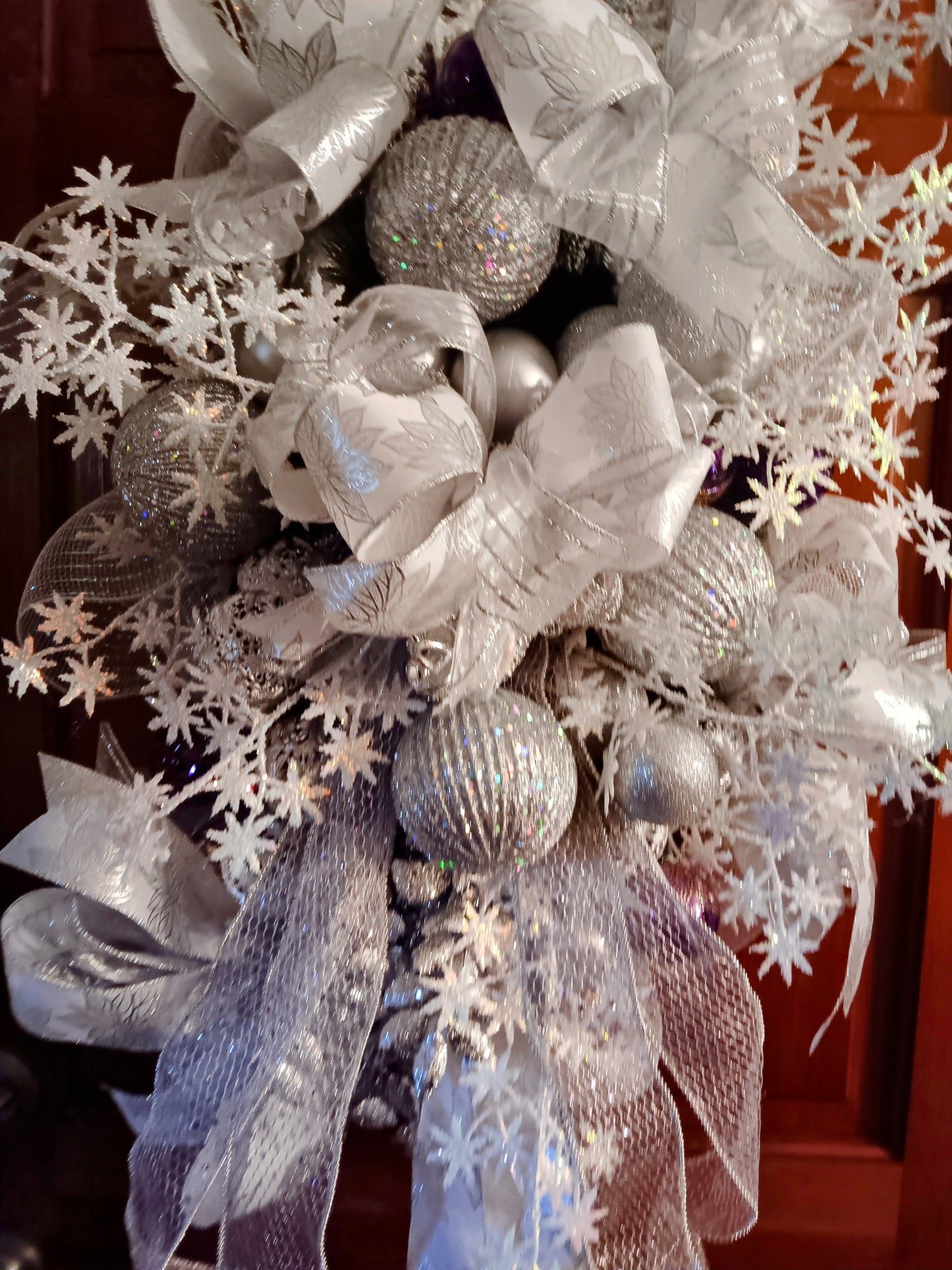 Handmade Wreath- Silver and White